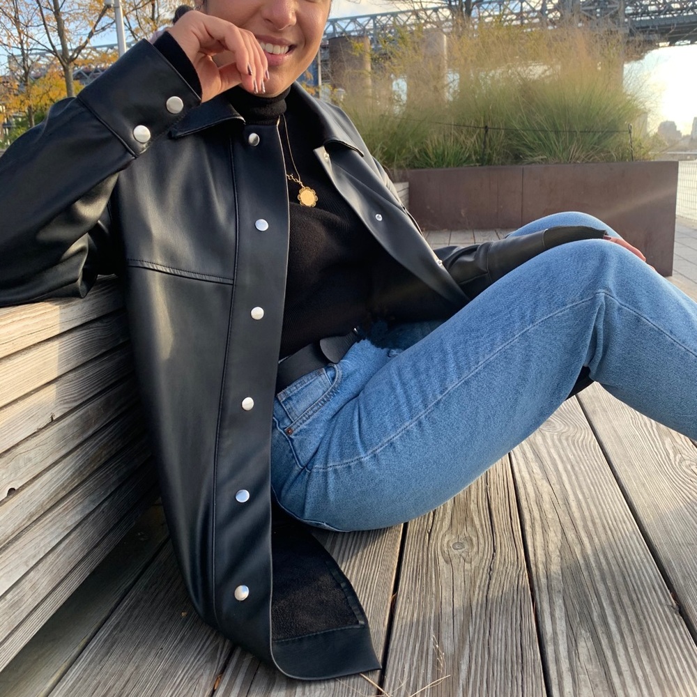 Zara Faux Leather Overshirt